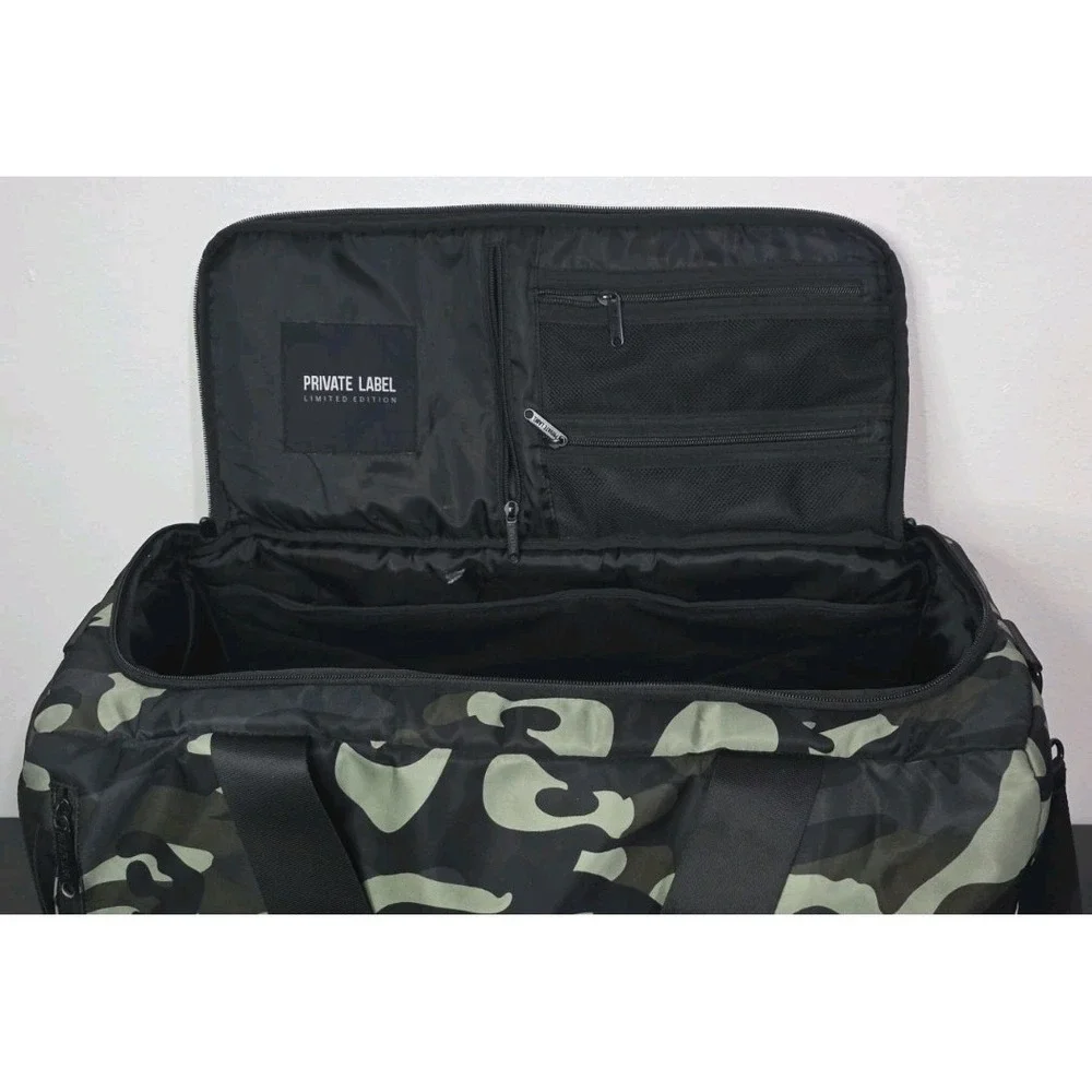 RARE Private Label Duffle TRAVEL BAG‎ Limited Edition Black Green Camo Full Size